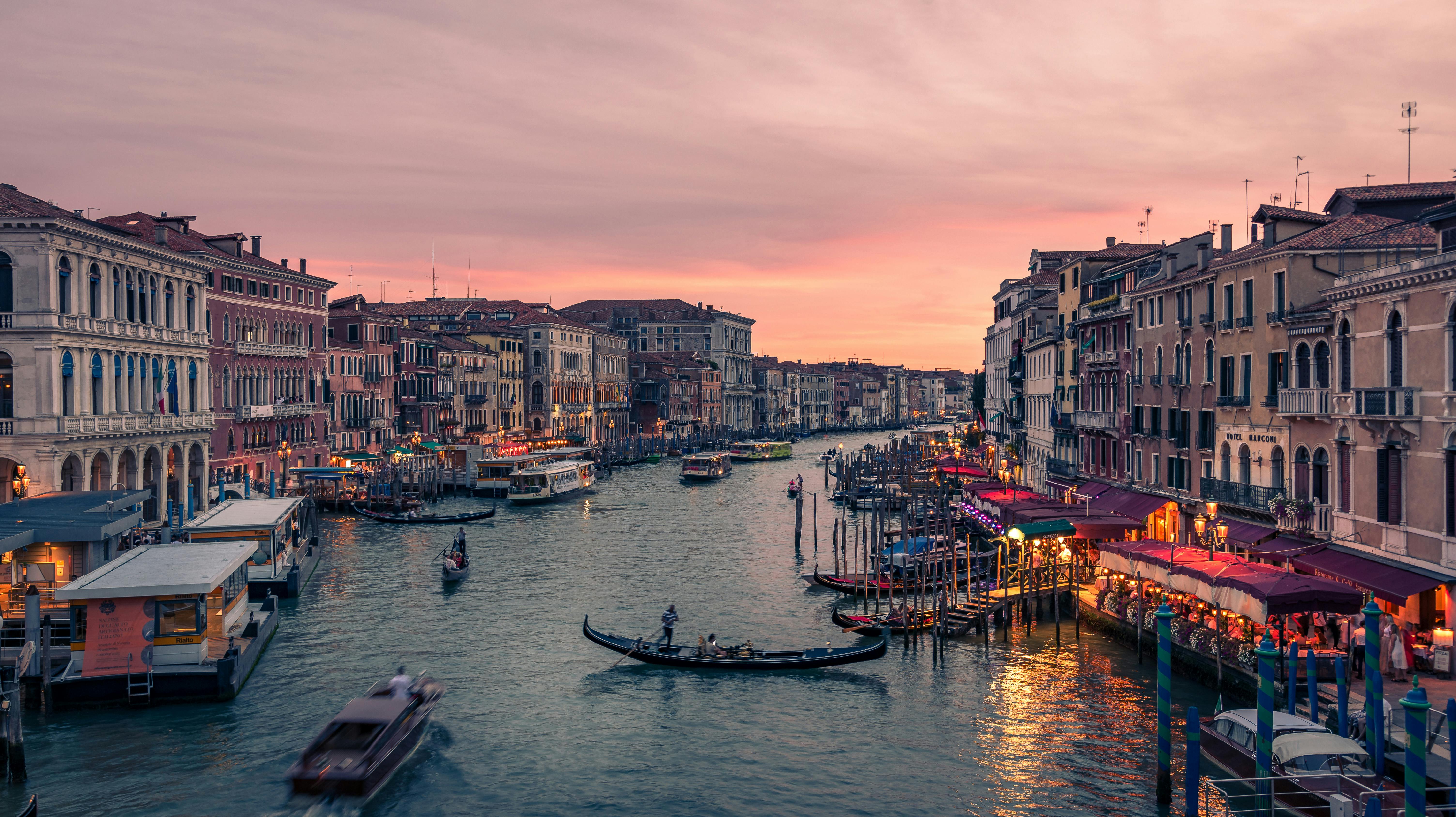 Venice, Italy, Boats, Buildings, Night HD wallpaper | Pxfuel