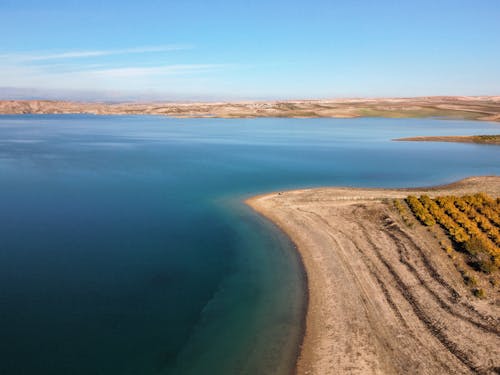 Seaside and Beach in Birds Eye View