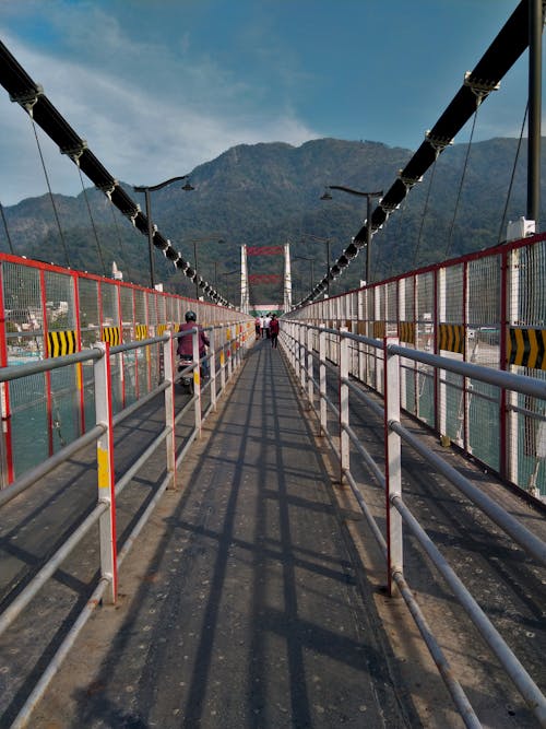 A bridge upon the holy river Ganga in Rishikesh, India.