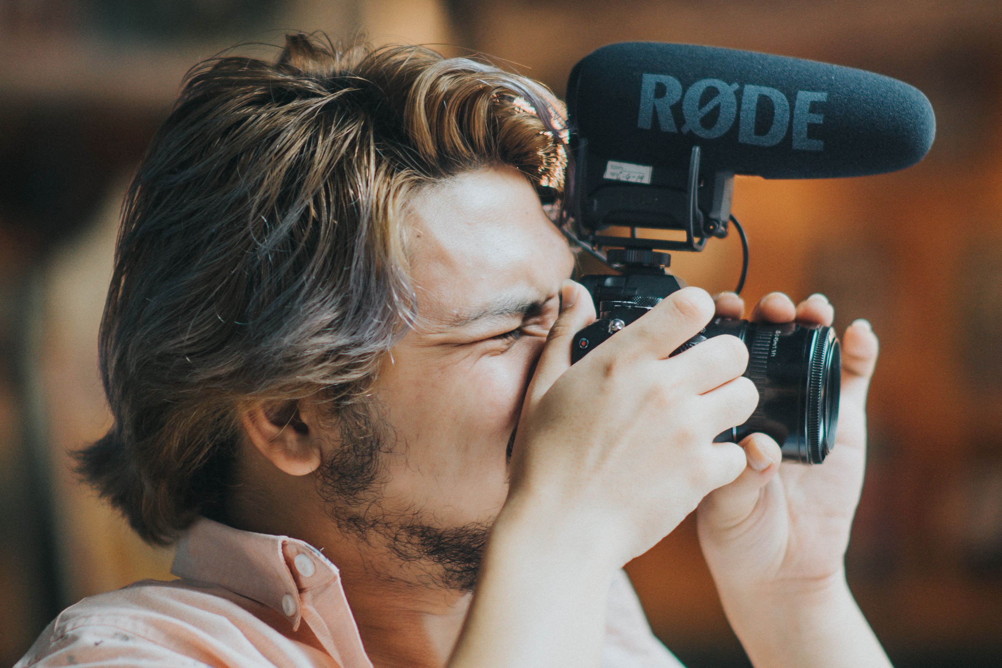 A person holding a camera
