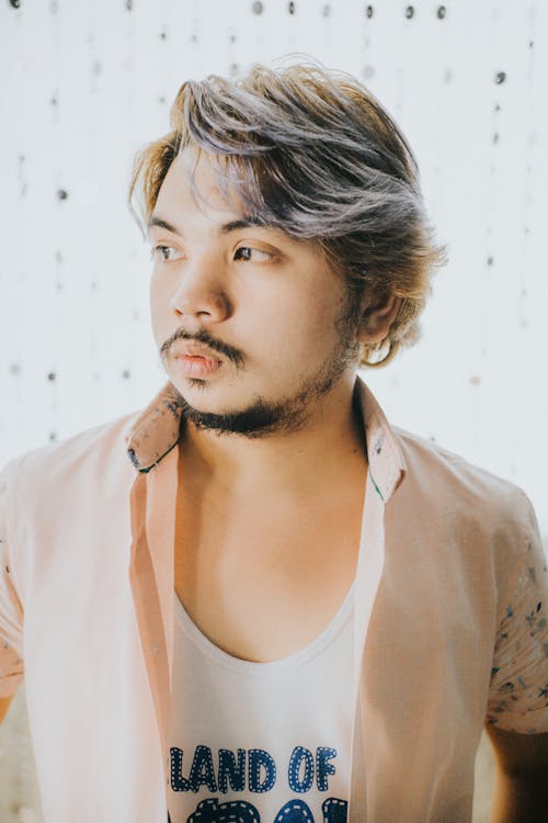 Young Man with Mustache in Shirt