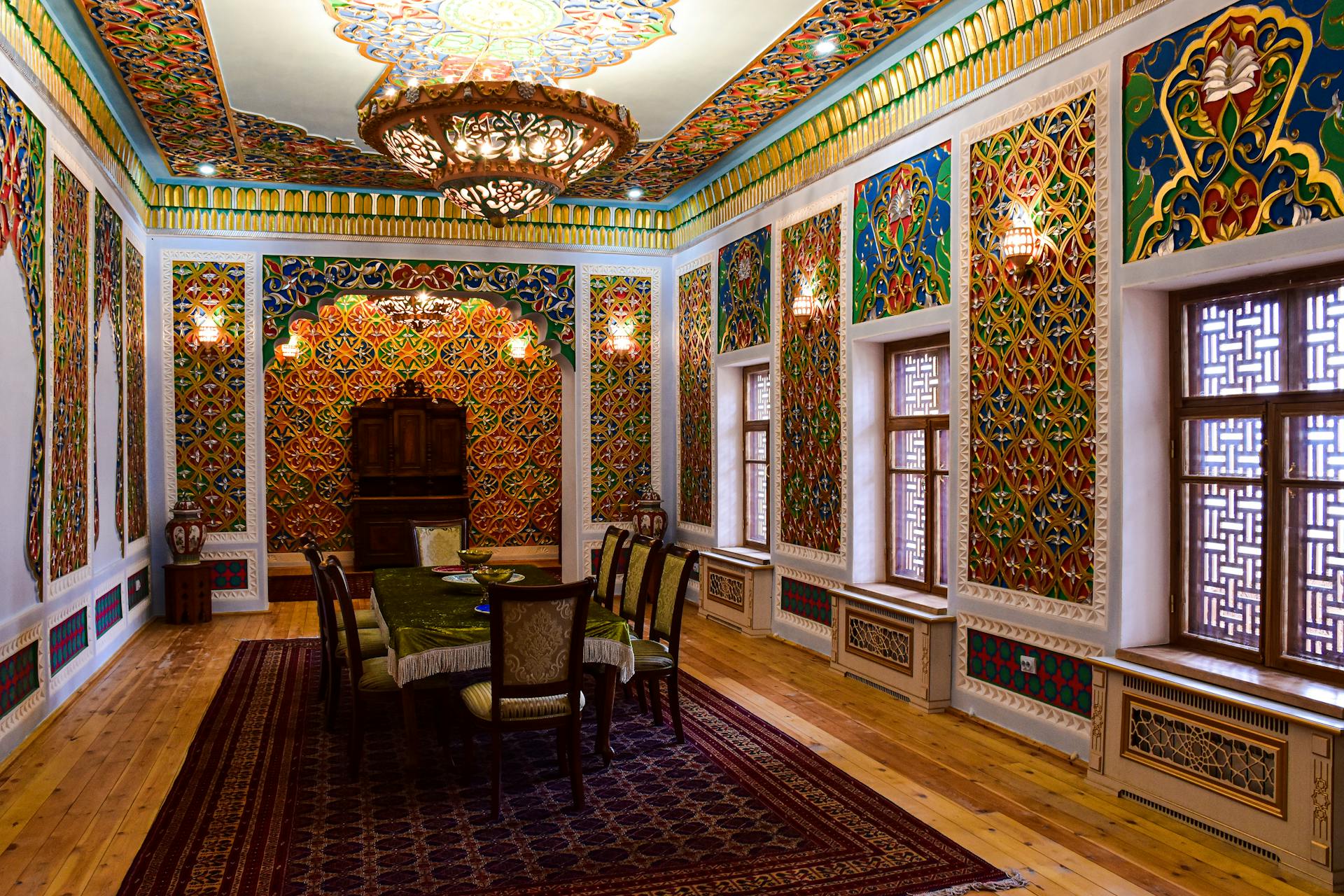 Interior of the Nurullaboy Palace in Khiva, Uzbekistan