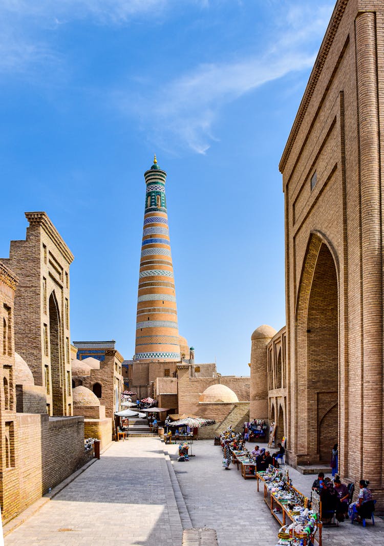 View Of Islam Khoja Minaret In Khiva, Uzbekistan 