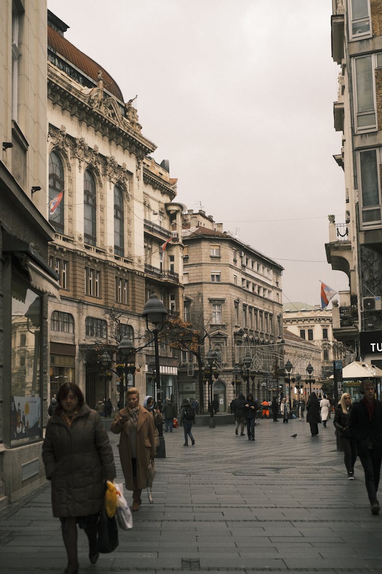 Traditional Tenements On A Street In Budapest 