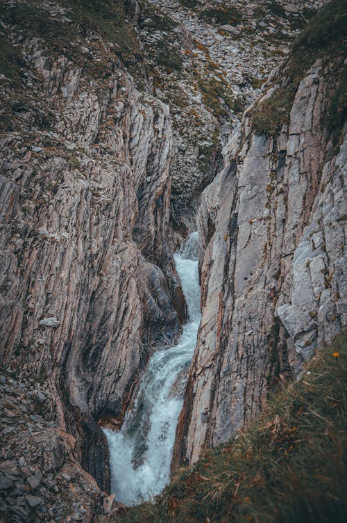 Stream with Waterfall between Rocks