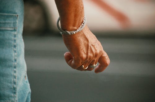 Woman Wearing Silver Bracelet 