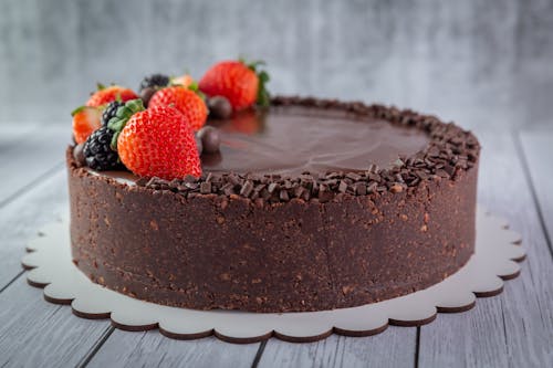 Chocolate Cake with Strawberries