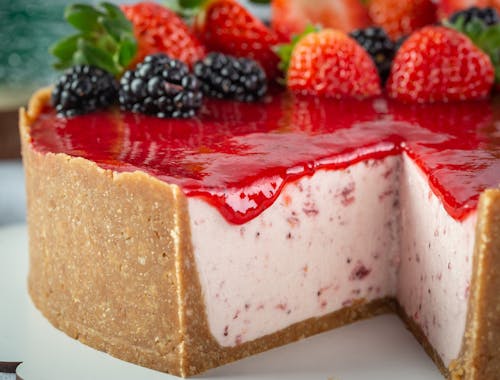 Free Cheesecake with Fruits  Stock Photo