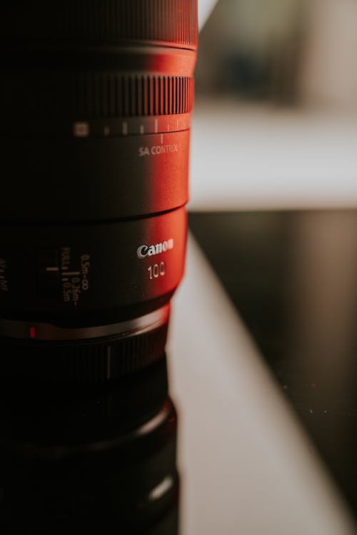 Close-up of a Canon Camera Lens