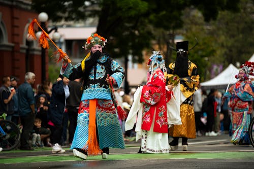 Performers in Costumes During Festival