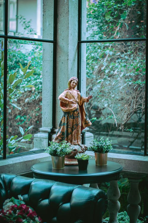 Religious Figurine on Table