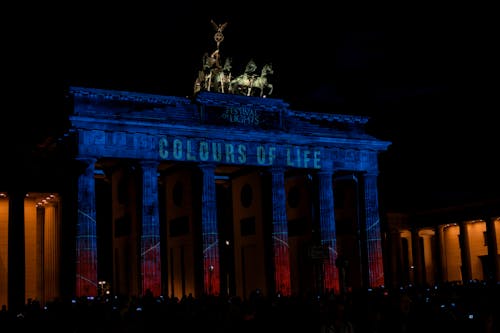 Berlin, Brandenburg Kapısı, ışık festivali içeren Ücretsiz stok fotoğraf