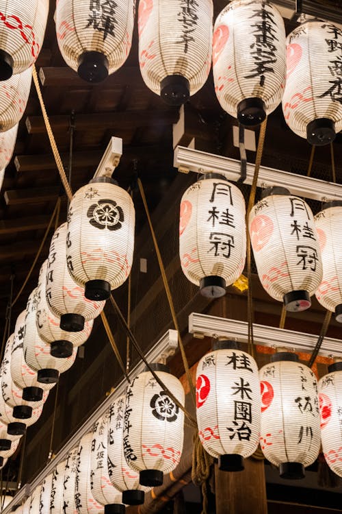 Traditional Lanterns Hanging in Corner
