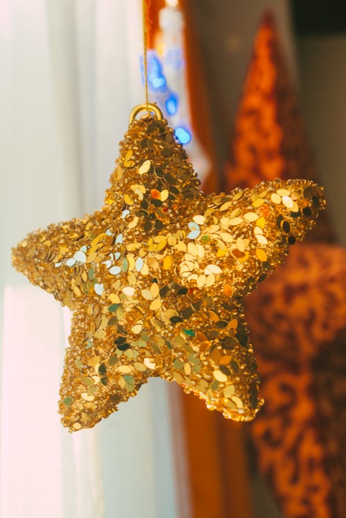 Golden Star Shaped Christmas Decoration 