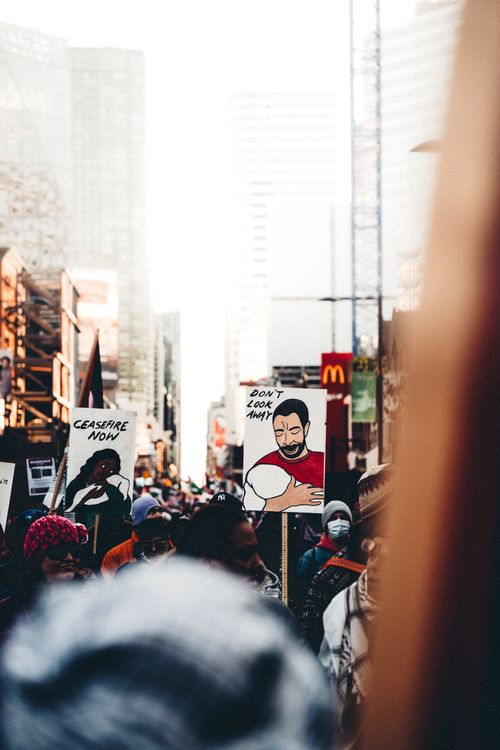 People Protesting on City Street · Free Stock Photo