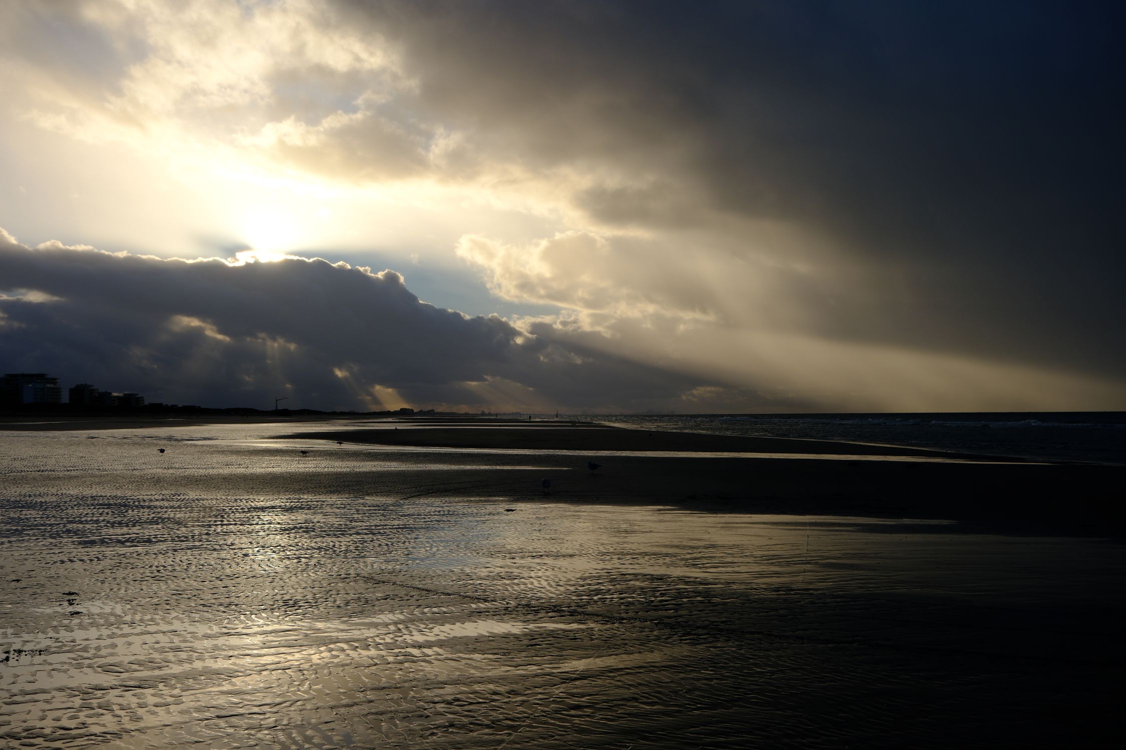 Sunset While Raining Rain Cloud over Beach at Sunset · Free Stock Photo