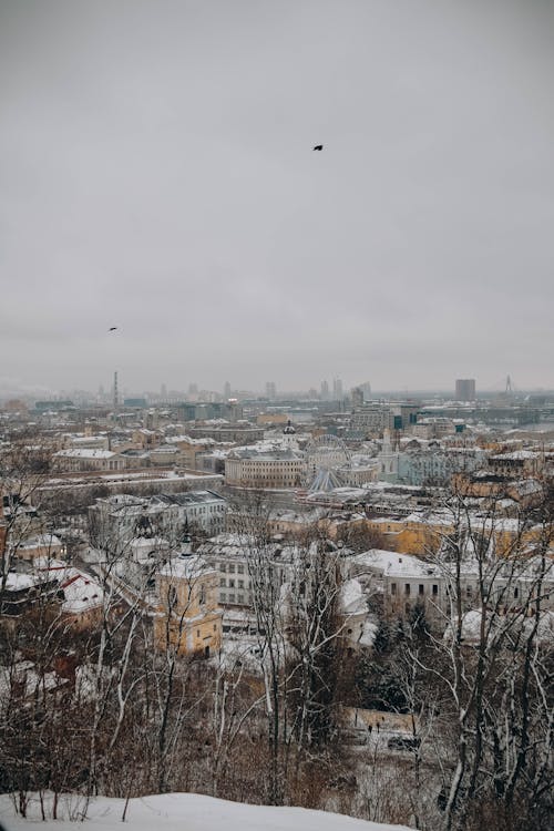 Prachtige Met Sneeuw Bedekte Podil, Kiev, December 2023