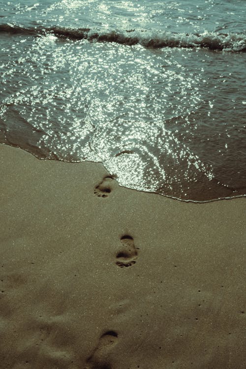 Foto stok gratis gelombang, jejak kaki, laut