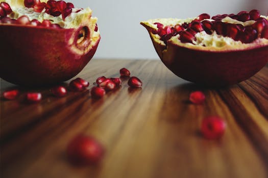 Shallow Focus of Sliced Fruits With Seeds