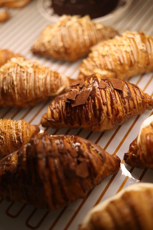 Close-up of Chocolate Croissants 