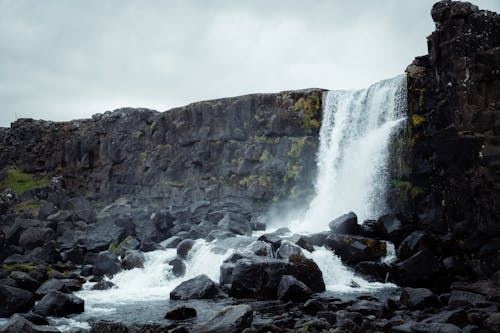 Waterfall among Rocks