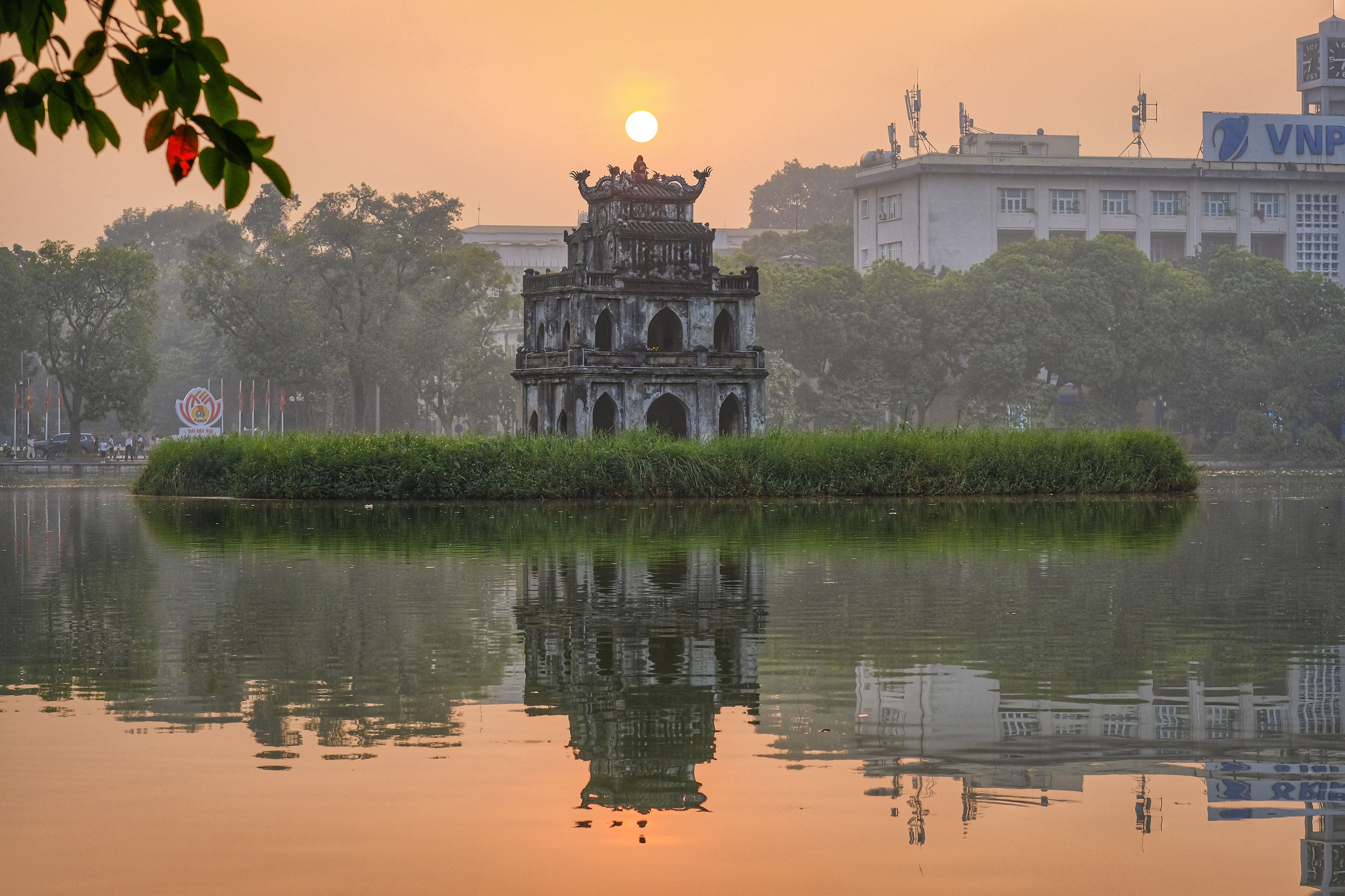 View of the Tortoise Tower in Hanoi, Vietnam at Sunset · Free Stock Photo