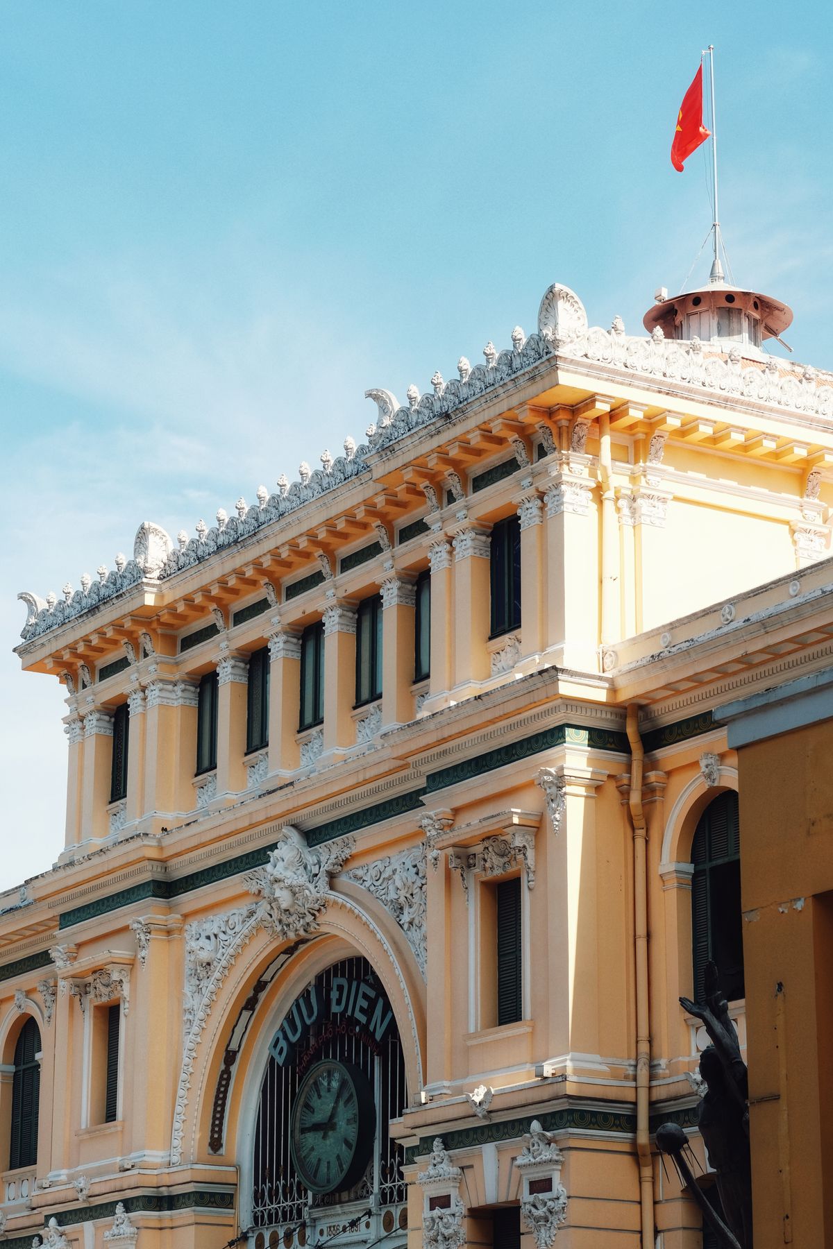 Facade of Saigon Central Post Office in Ho Chi Minh City