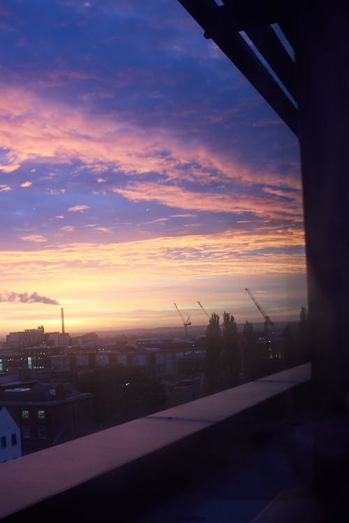 Free stock photo of construction cranes, cosy home, early sunrise