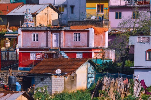 Multi Colored Facade of Residential Buildings