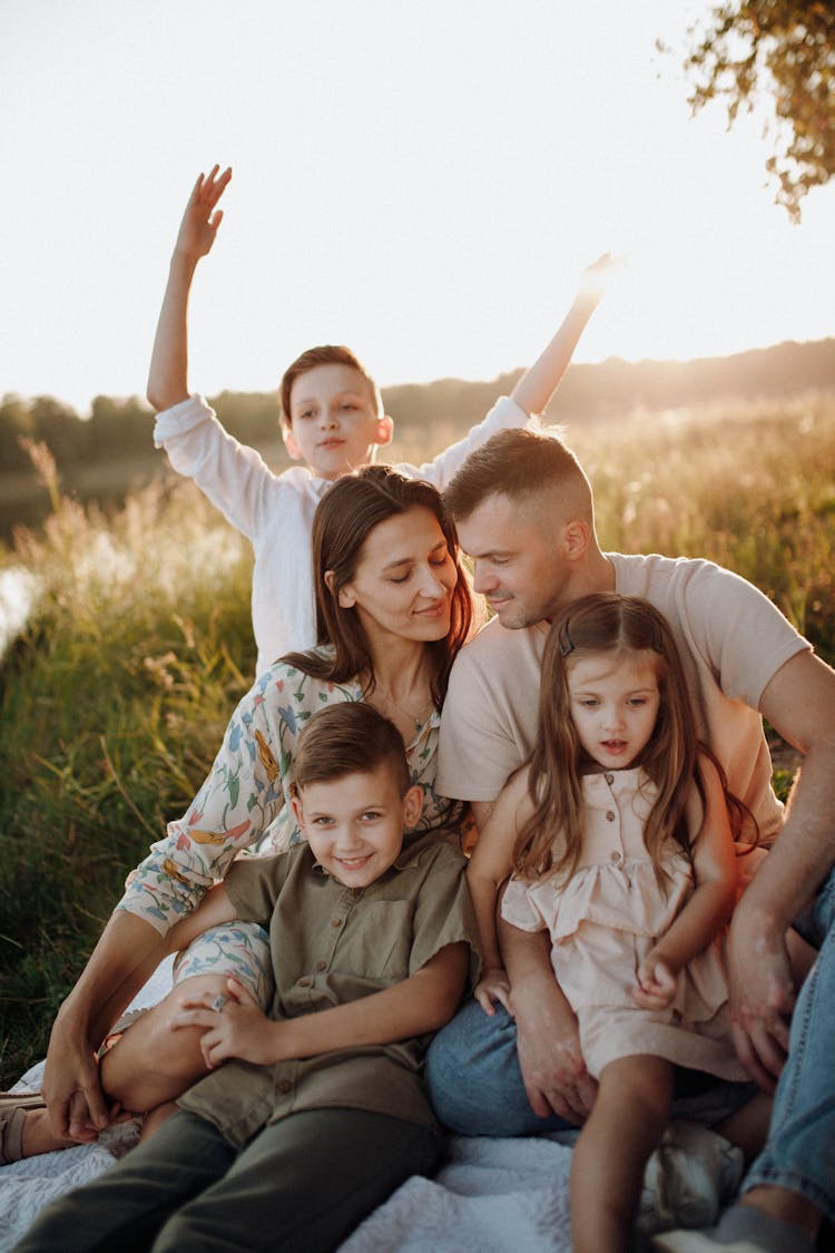 Happy Family At Picnic