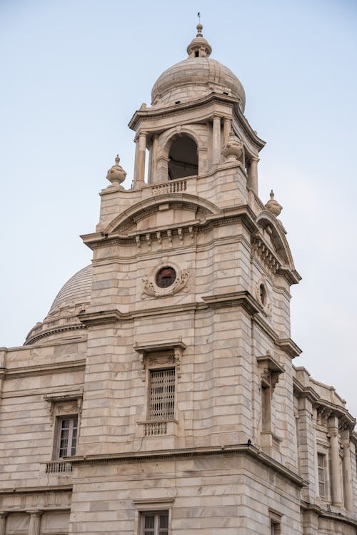 Low Angle Shot of the Victoria Memorial Hall in Kolkata, Bengal, India