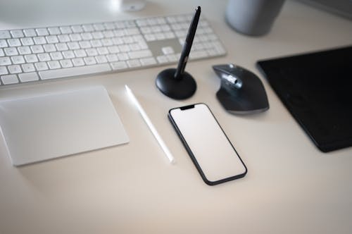 Modern Desk with Wireless Peripherals