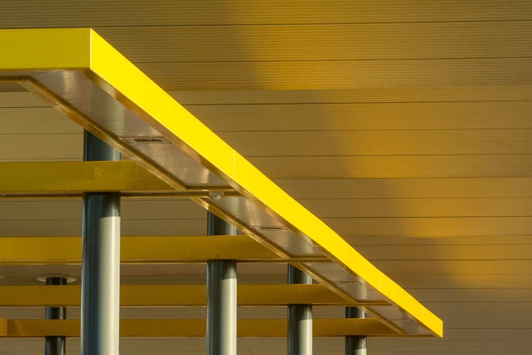 Yellow Construction Under Ceiling