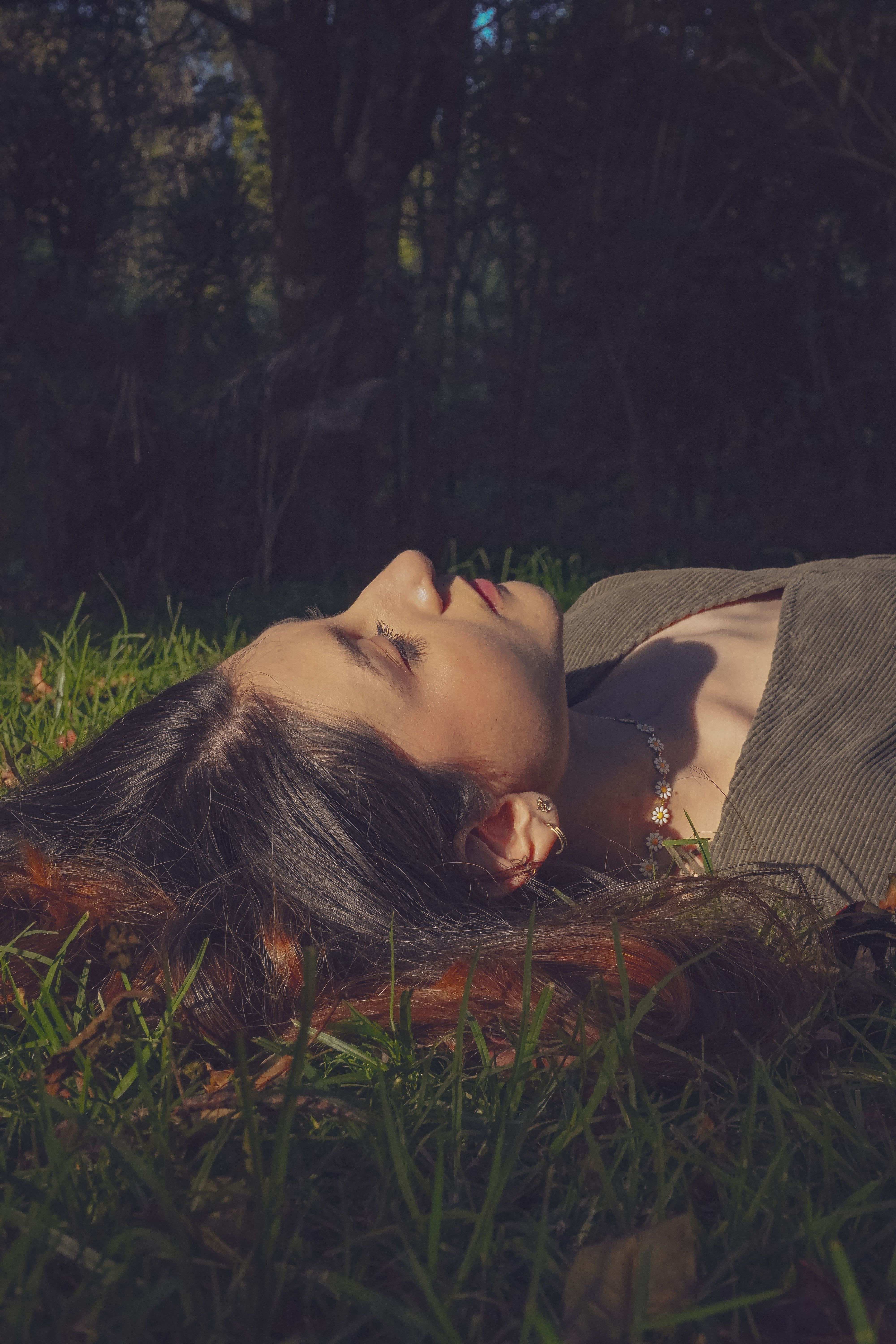 Woman Lying Down on Grass · Free Stock Photo