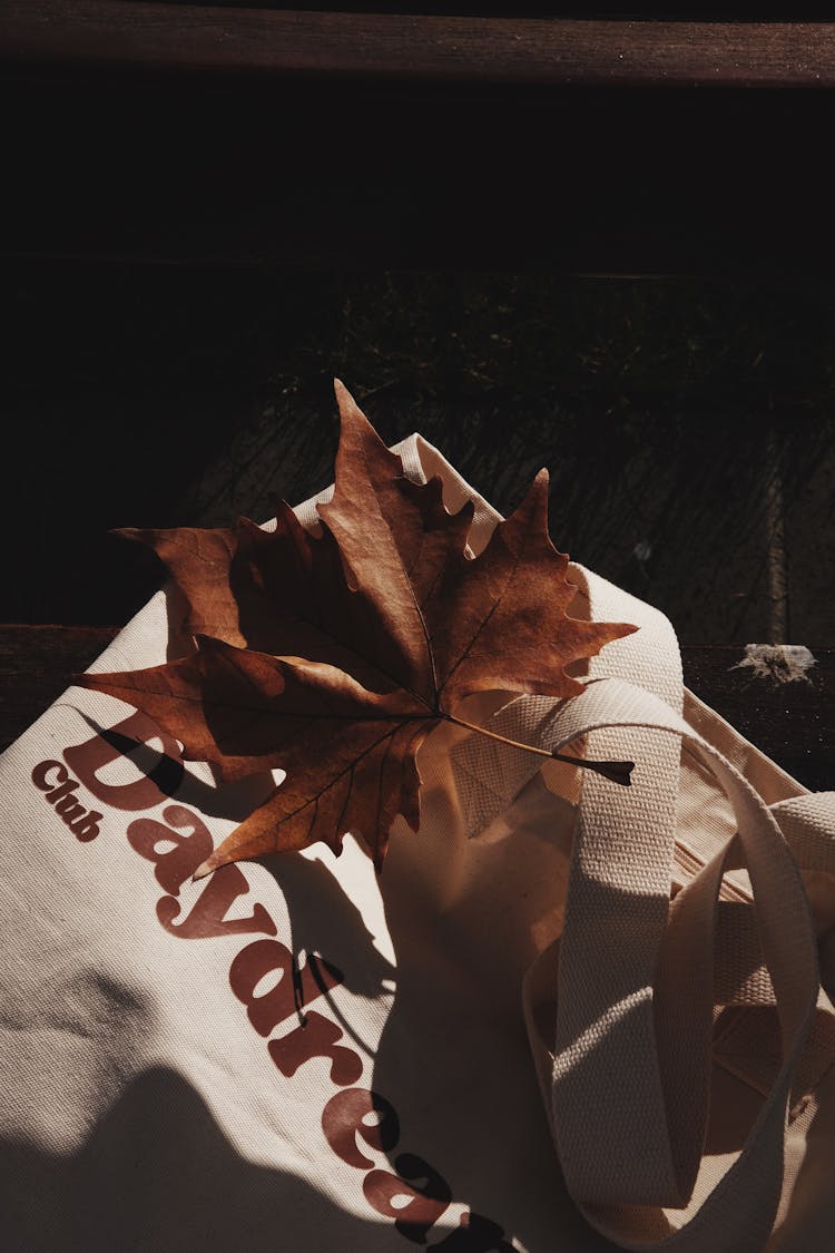 Leaf On A Tote Bag 