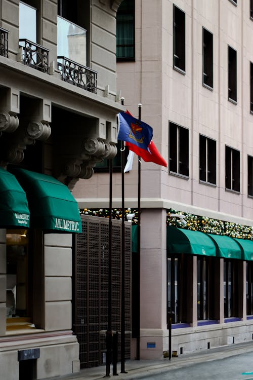 Building Facade and Flags 