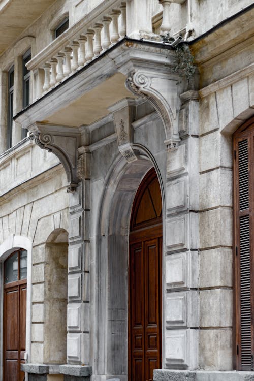 Architectural Features on Facade of Classic Townhouse