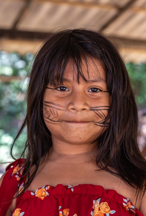 Portrait of Girl with a Painting on Her Face