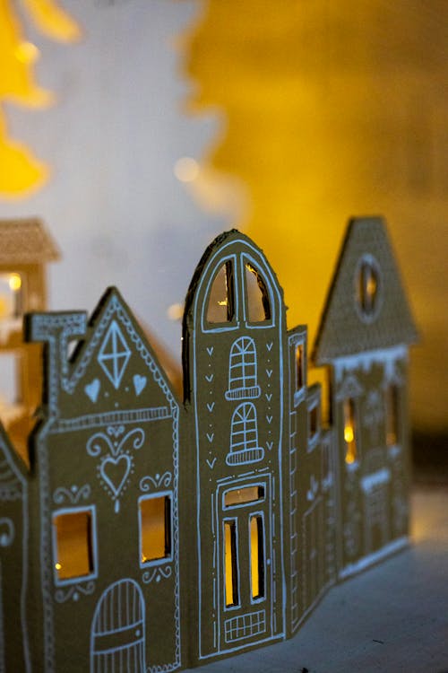 Close up of Toy Houses for Christmas