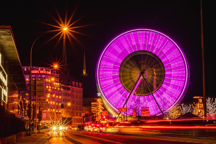 Ferris Wheel At Night