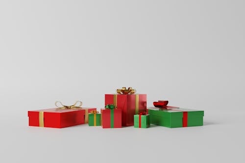 Gift in Boxes with Ribbons