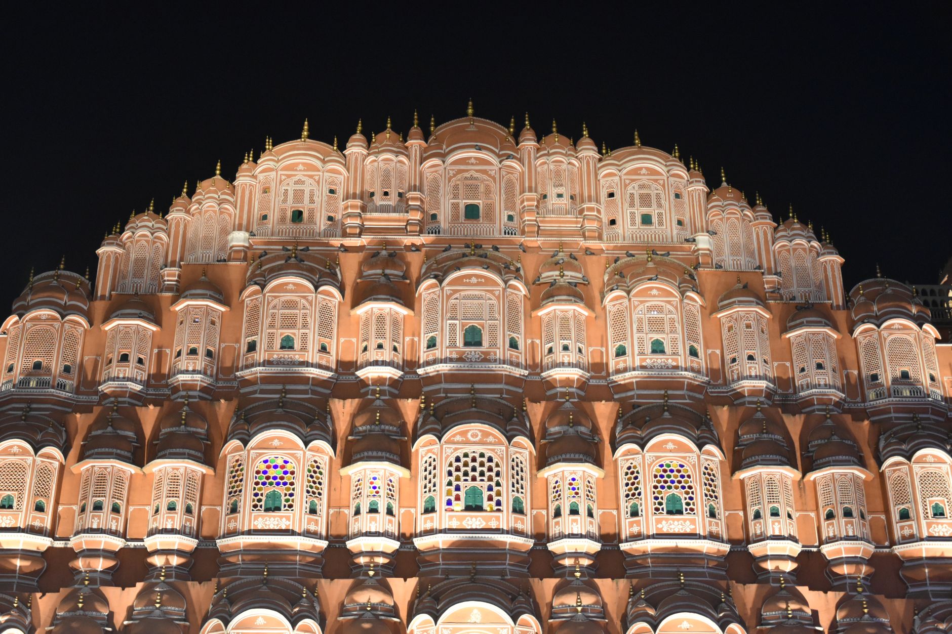 Facade of the Hawa Mahal palace in Jaipur