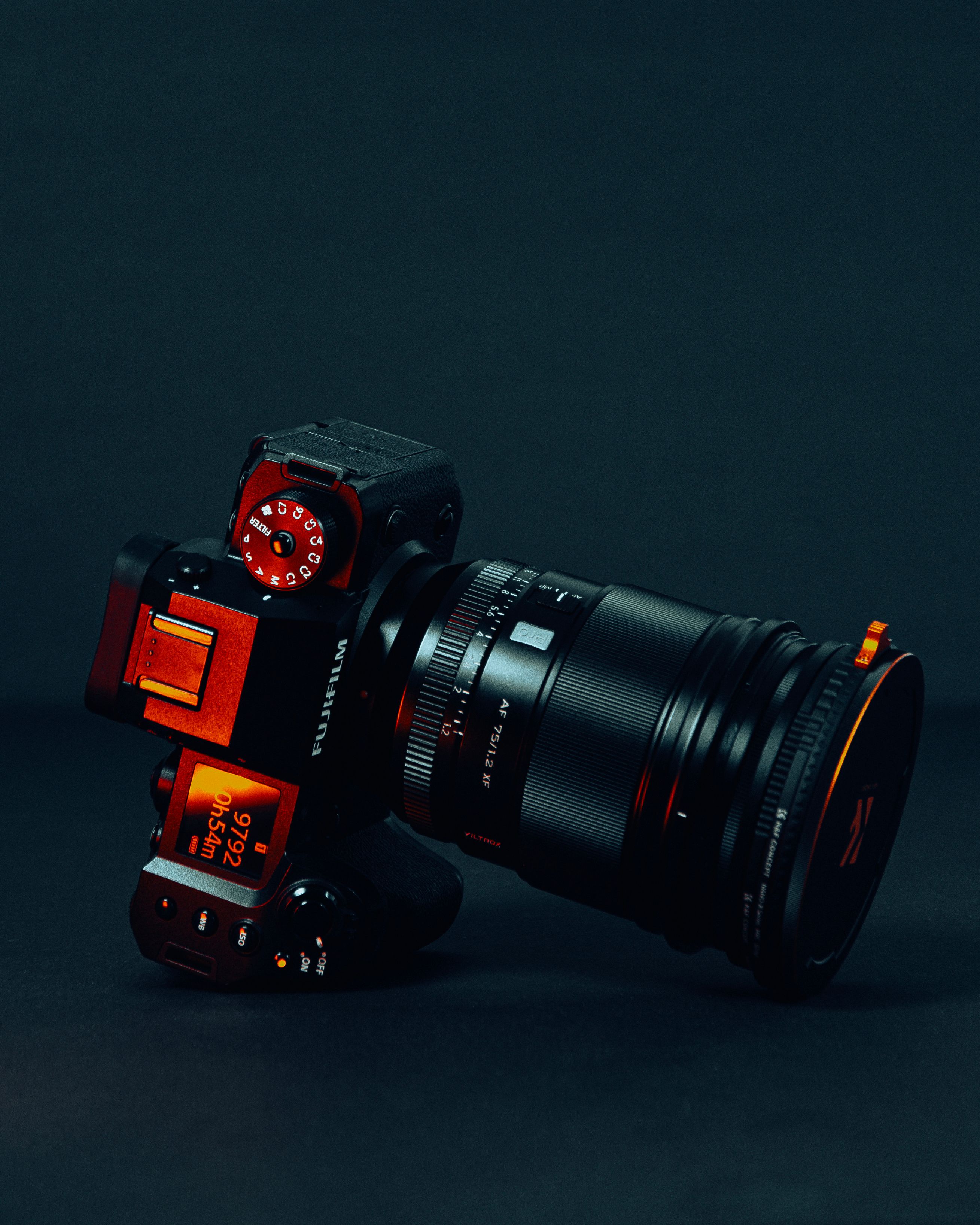 High-quality image of a Fujifilm camera with a lens displaying modern photography equipment.