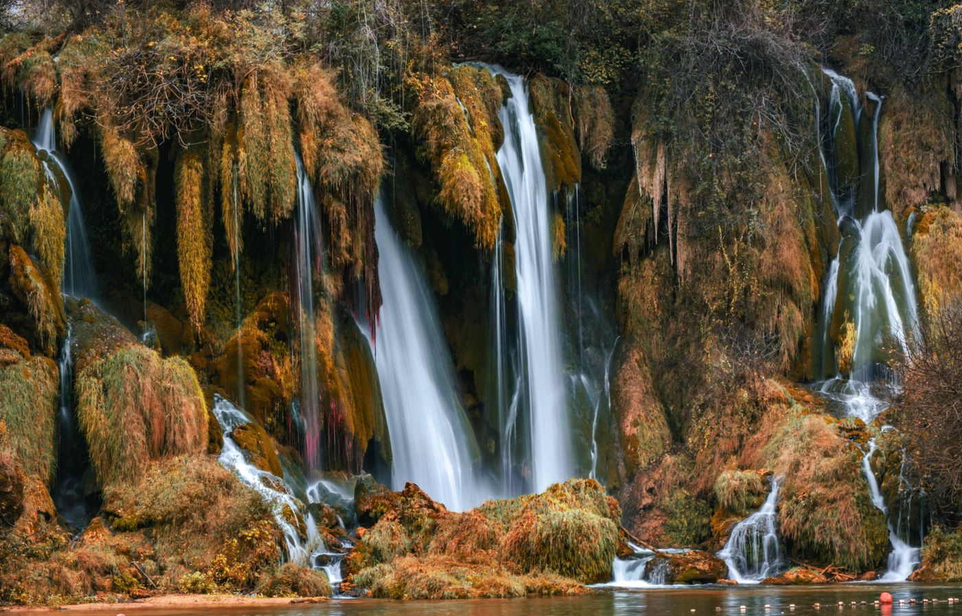 Kravice waterfalls cascading over limestone in Bosnia and Herzegovina