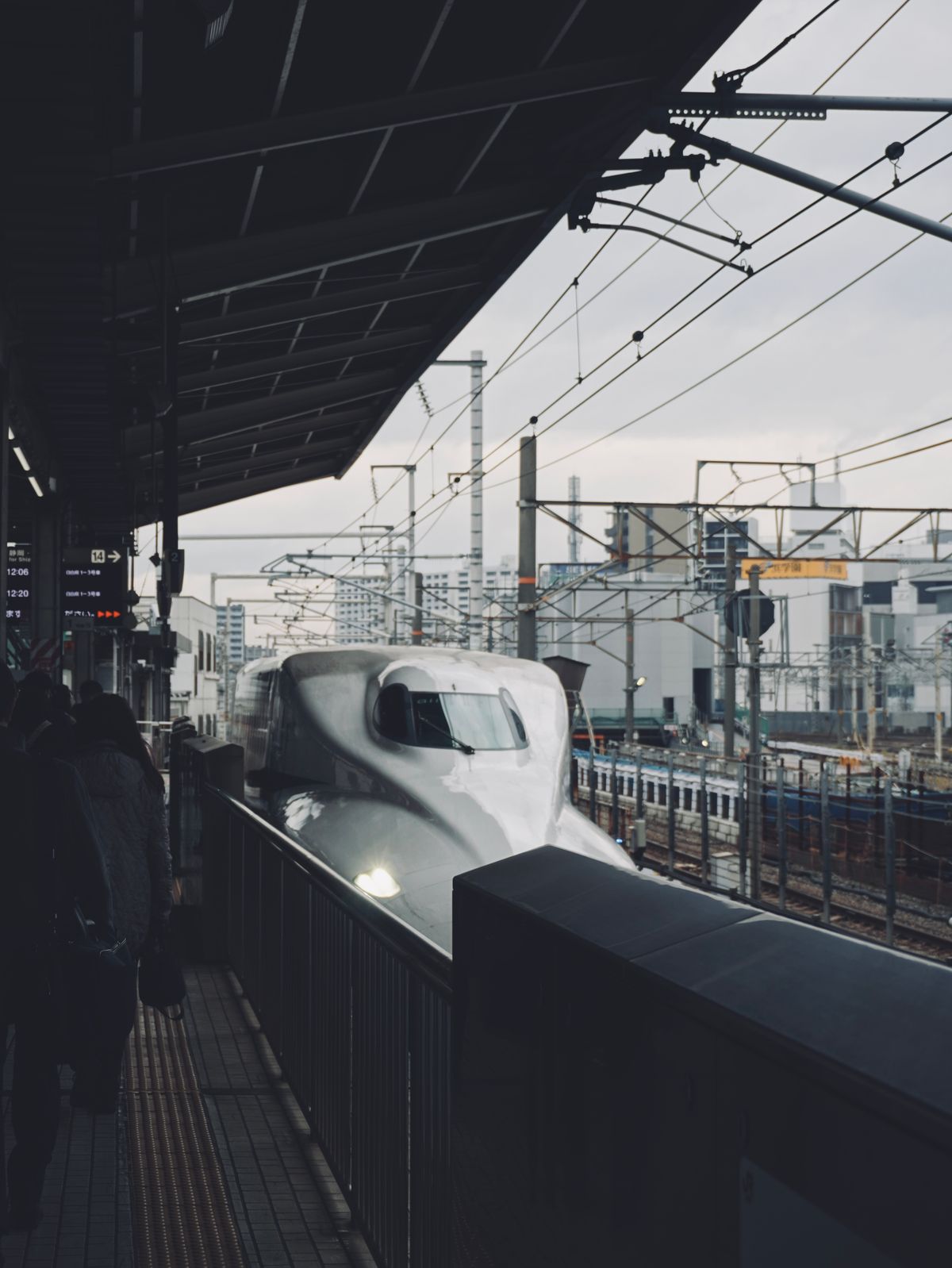 Black and White Photo of Japanese Bullet Train Station · Free Stock Photo