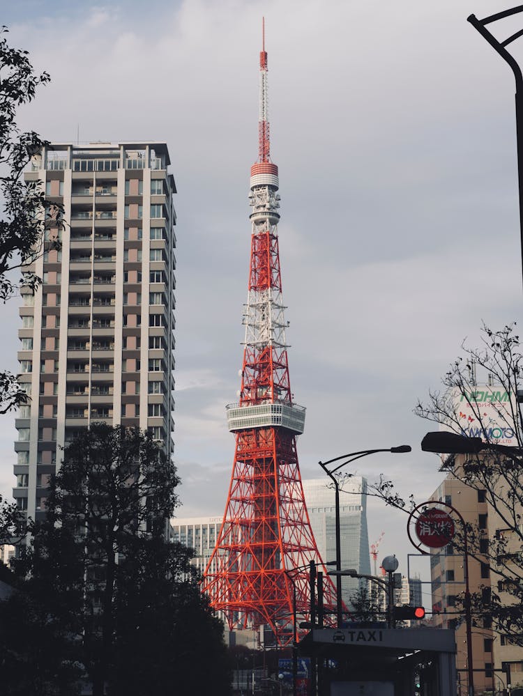 Tower Block And Communications Tower In Tokyo