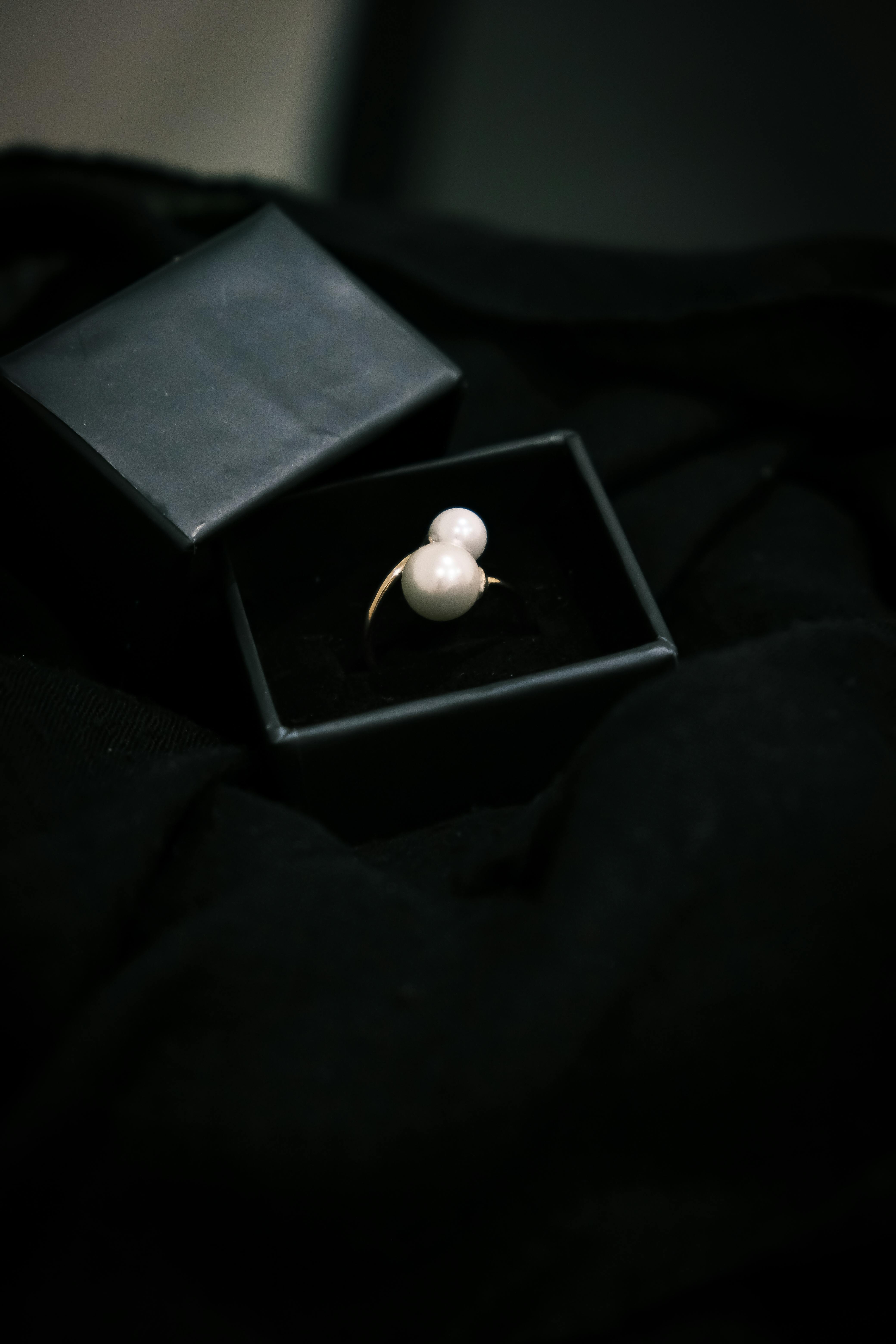 ring with pearls in a box