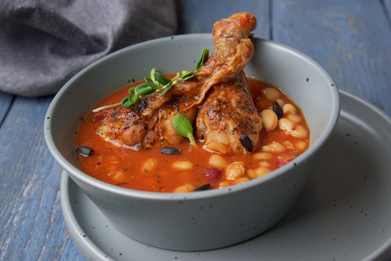 hearty beef barley stew in a wide mouth thermos