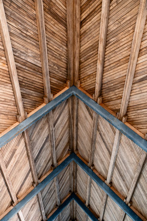 Photo of a Wooden Ceiling