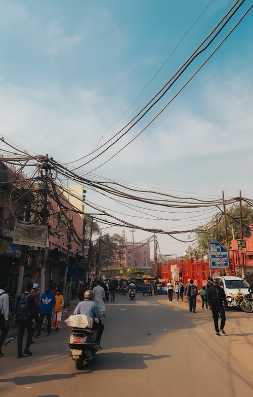People on a Street in Delhi 